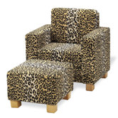 Kindersessel "Waltraud" mit Hocker "Manfred" Leopard