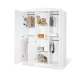 Kleiderschrank 3-t&uuml;rig "Jil" in Wei&szlig;
