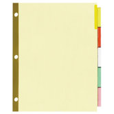 Double Reinforced Tab Indexes, 8-Tab, 11"x8-1/2", Buff/Multi