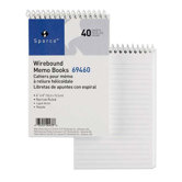 Wirebound Memo Book, End Spiral, 40 Sheets, 4"x6", White