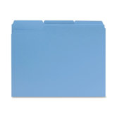 File Folders, 1/3 AST Tab Cut, Letter-Size, 100/BX, Blue