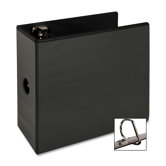 Slant Ring View Binder, w/ Spine Hole, 5" Cap., 11"x8-1/2", Black