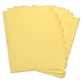 Plastic Tab Indexes, 3HP, 1-10, 11"x8-1/2", 24/ST, Buff