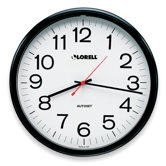 Wall Clock, 13-1/4", Arabic Numerals, White Dial/Black Frame