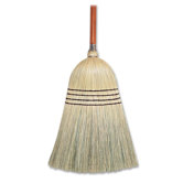 Janitor Broom, Corn Fiber, 11" W, 58" Handle, Natural