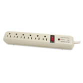 Compucessory 6-Outlet Office Surge Protectors, Light gray