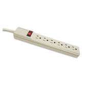 Compucessory 6-Outlet Power Strips, Light gray