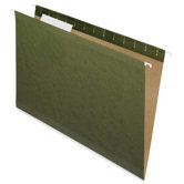 100% Recycled Hanging File Folders, Green,1/3 Cut, Letter