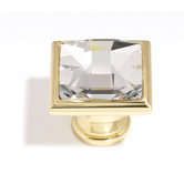 Swarovski Crystal 0.98" Crystal Large Square Knob