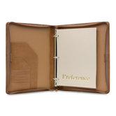 J Hartmann Reserve Zip Three-Ring Binder in Natural