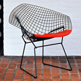 Diamond Chair with Seat Pad by Harry Bertoia
