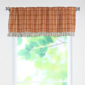 Upstream Plaid Linen Valance with Rod Pocket Pleated Bottom