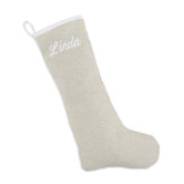 Linen Natural Monogrammed Stocking