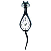 Simone Cat Black Wall Clock