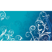 Blue Scroll Chair Rail Prepasted Mural