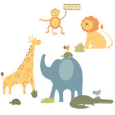 Sapna Zoo Animals Peel and Stick Giant Wall Decal