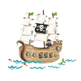 Pirate Ship Peel and Stick Giant Wall Decals