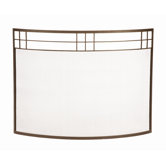 Arts and Crafts Curved Wrought Iron Fireplace Screen