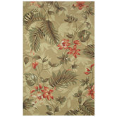 Outdoor Poly-Loop Tropical Leaves Rug