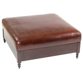 Super Jumbo Flowers Leather Cocktail Ottoman
