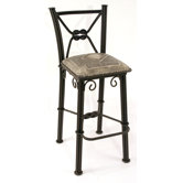 Western Iron Counter Stool with Back in Ash
