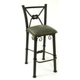 Western Iron Barstool with Back in Sage Green