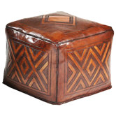 Diamond Saddle Large Leather Ottoman