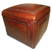 Saddle Leather Ottoman