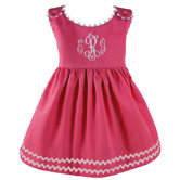 Garden Princess Pique Dress in Hot Pink with White Trim
