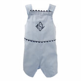 The Hamptons Pinstripe Shortall in Blue with Navy Trim
