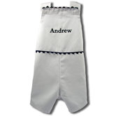 The Hamptons Pique Shortall in White with Navy Trim