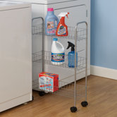 Slimline Three Shelf Utility Cart in Satin Silver