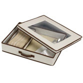 Storage and Organization Tabletop Set Chest Canvas in Natural and Brown