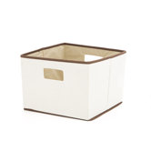 Brown Trimmed Storage Bin in Natural with Brown Trim