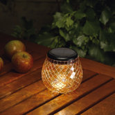 Glass Mosaic Solar Tea Light in Pearlesque Amber