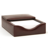 Old Leather Flip Top Memo Box in Dark Brown