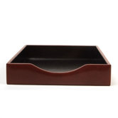 Old Leather Letter Tray Without Lid in Cognac