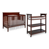 Lauren Classic Two Piece Convertible Crib Set in Walnut