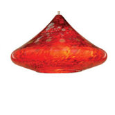 Shanti Pendant Handblown Art Glass Shade in Red