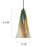 Artisan Glass Pendant Peacock Shade