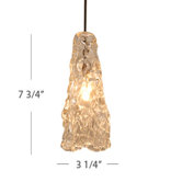 European 1 Light Ice Pendant with Canopy Mount