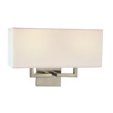 Wall Sconce in Brushed Nickel with White Fabric Shade