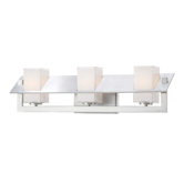 Tilt Three Light Bath Vanity in Brushed Aluminum