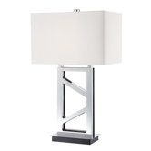 One Light 29" Table Lamp in Polished Nickel