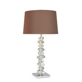 Lamps Table Lamp with Dark Chocolate Fabric Shade in Chrome