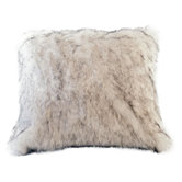 Arctic Fox Faux Fur Pillow Cover with Blonde Faux Suede Back