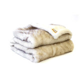 Arctic Fox Faux Fur Throw Blanket with Short Pile Faux Fur Lining Snowy White