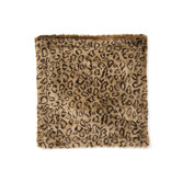 Leopard Faux Fur Pillow Cover with Camel-Faux Suede Back