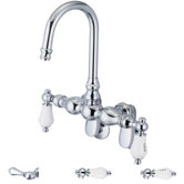 Vintage Classic Double Handle Spread Wall Mount Tub Faucet