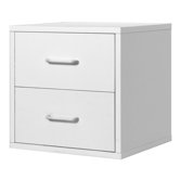 Modular Storage Cube with Two Drawers in White